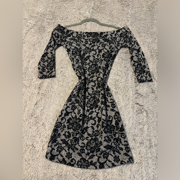 Black and Gray Lace Design Dress (size m) - Picture 1 of 6